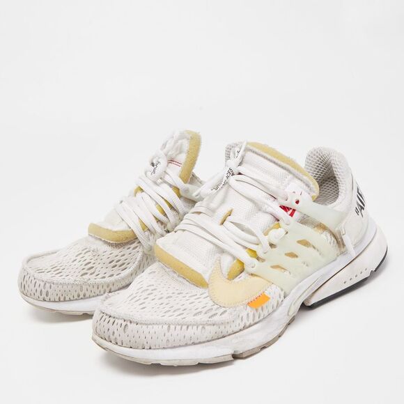 Nike x Off White  White Fabric Air Presto Low Trainers Sneakers Size 42.5 - Picture 2 of 4